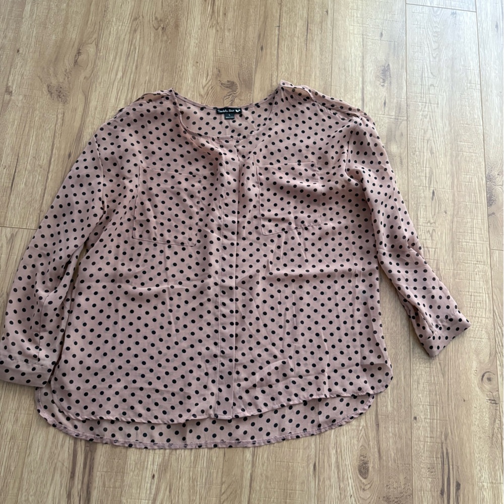 Double Zero Polka Dot Blouse in Pink and Black